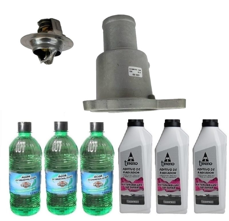 Válvula termostática Motor Renault 1.6 + 3 Aditivo Concentrado (Rosa) + 3 água Desmineralizada - Imagem 2