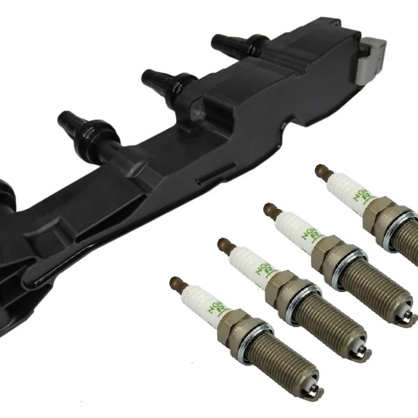 Bobina Ignicao + Jogo de Vela 206/207/307/Hoggar/Partner 1.6 16v (Conector Cinza - 4 Pinos)