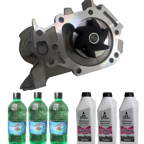 Kit Bomba Água Mot Renault  1.0 16v D4D + 3 Aditivo Rosa + 3 água Desmineralizada