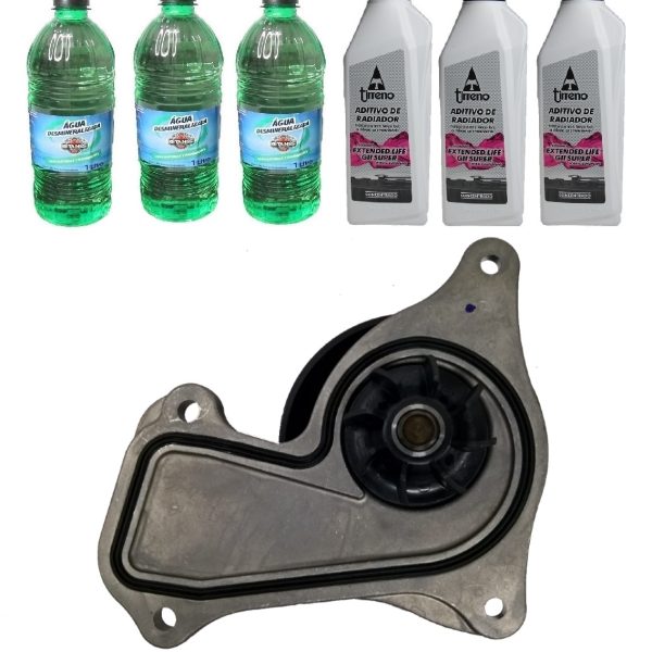 Kit Bomba Água Mot Renault  1.2 12v + 3 Aditivo Rosa + 3 água Desmineralizada