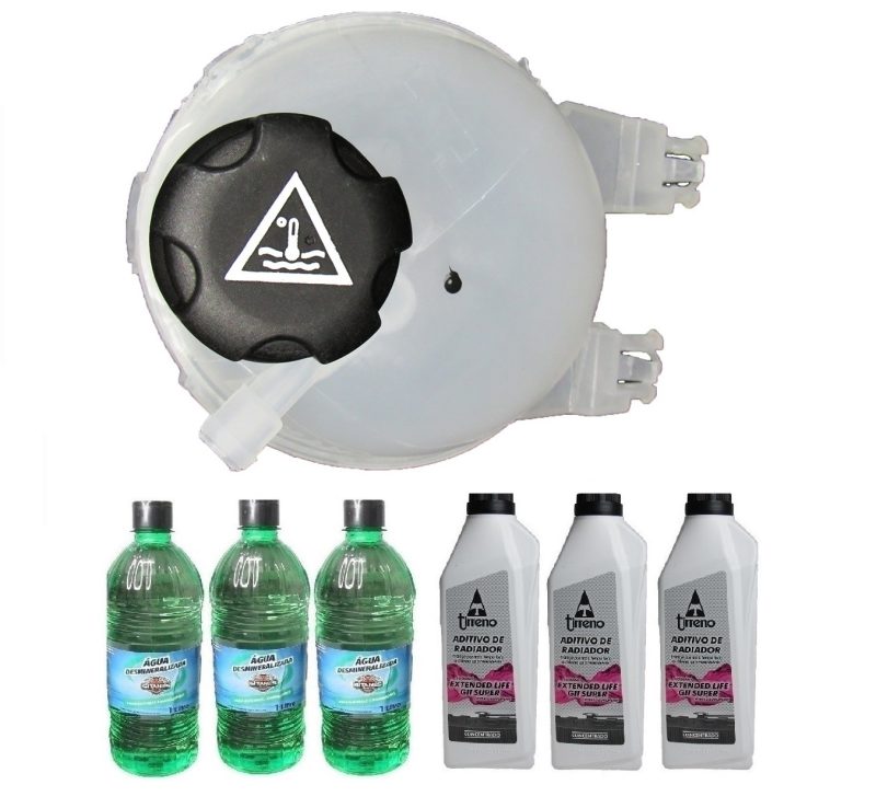 Kit Vaso De Expansao 208/C3/Aircross/Picasso C/ Tampa + 3 Aditivo Rosa + 3 água Desmineralizada - Imagem 2