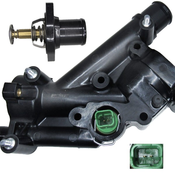 Carcaca E Valv. Termostatica Mot 2.0 16V Gas/Flex 307/C4/C5 2.0 16V C/ Sensor (Plastica)