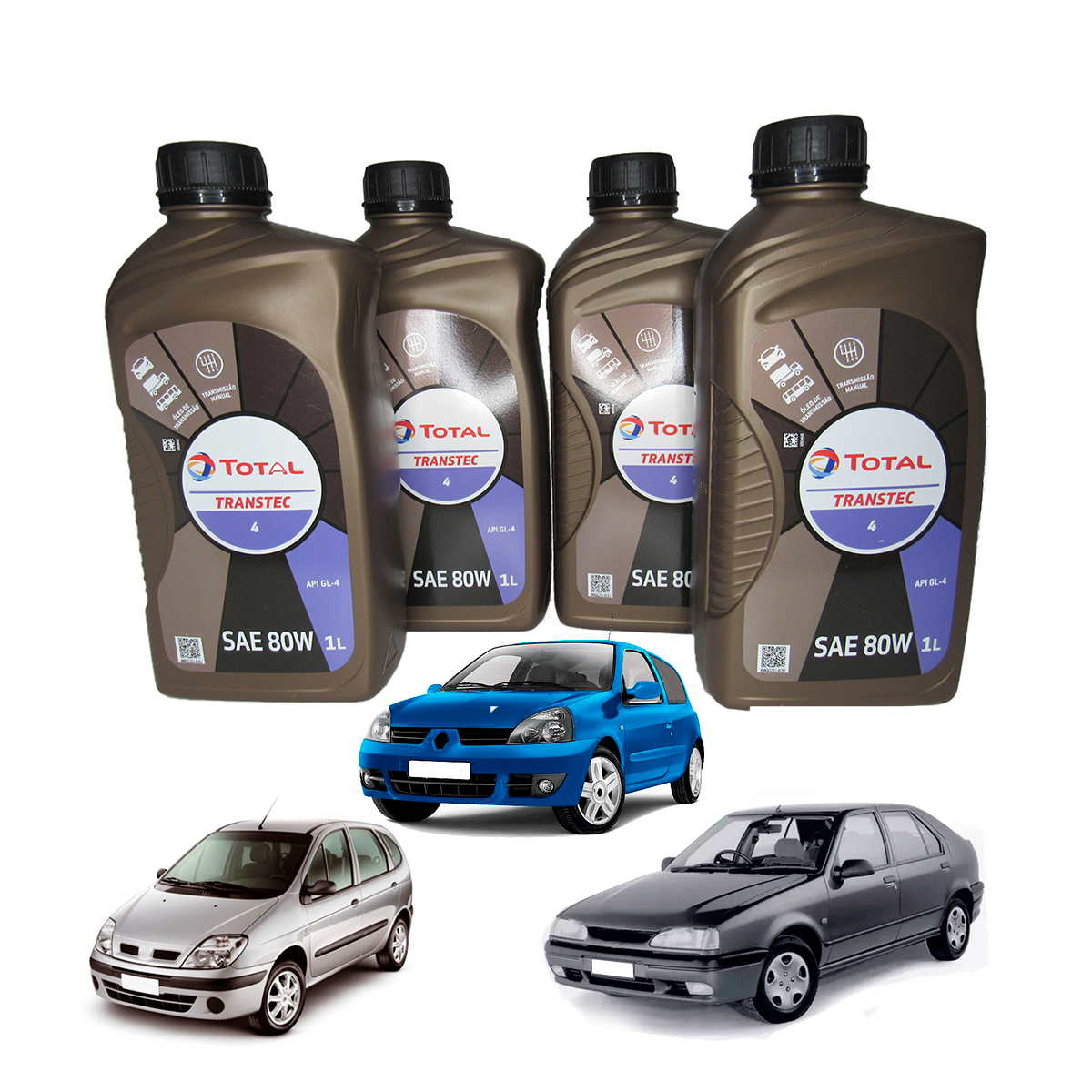 Óleo De Cambio Manual 80W Total Transtec4 API GL4 Mineral Veículos Leves 4L