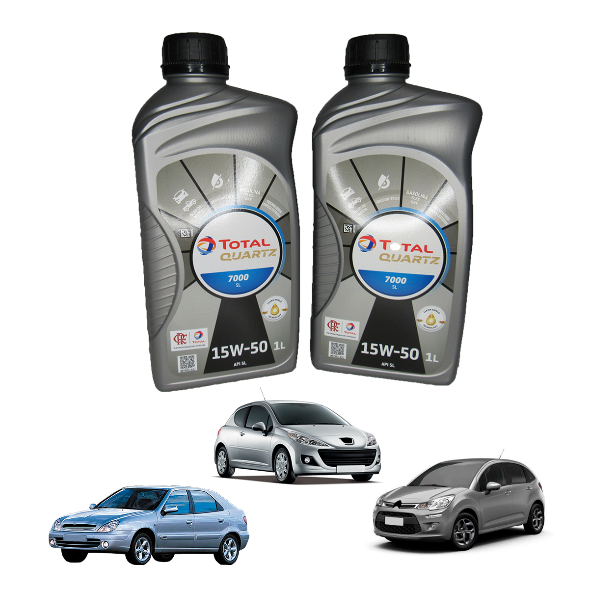 2L Oleo 15w50 Semi Sintetico Total Quartz Sl 7000