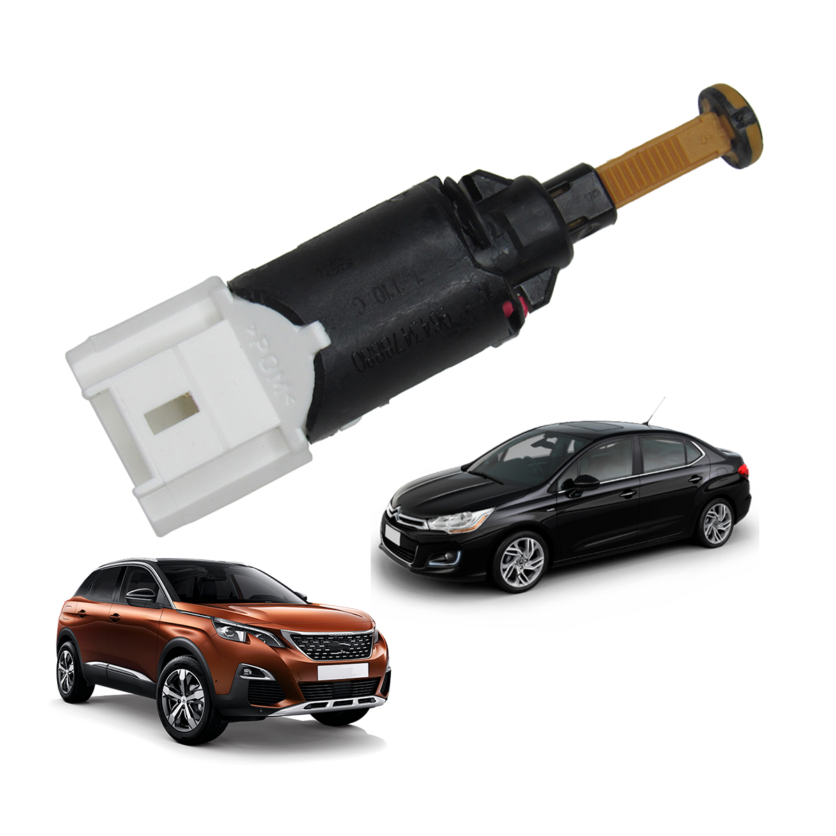 Interruptor De Freio Preto E Branco 206/207/307/308/3008/5008/607/408/Par/C3/C4/C5/Ber/Xsara/Xsara Picasso/Ds3 (4 Pinos)