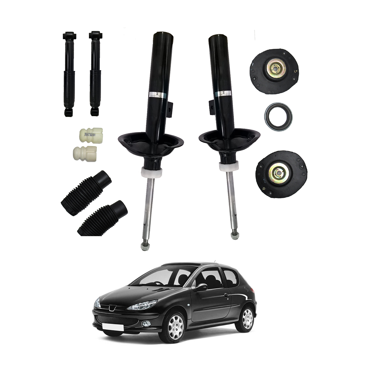 Jg de Amortecedor Diant/Tras 206 Com Kit Batente