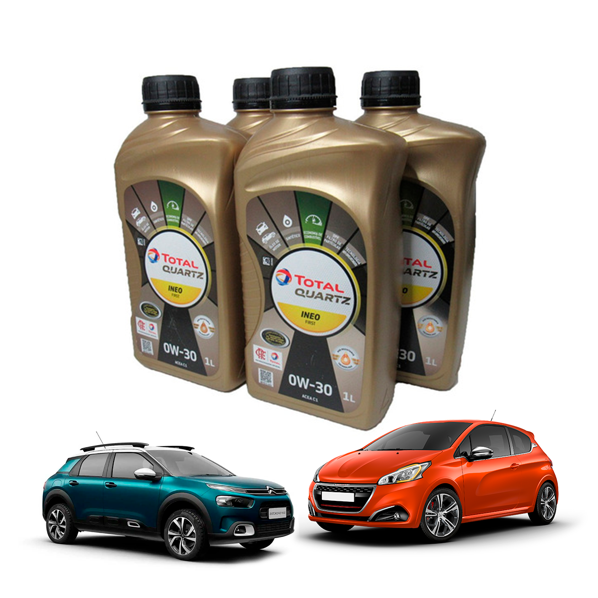 4L Oleo 0w30 Sintetico Total Quartz Ineo First Acea C1/c2 Lt