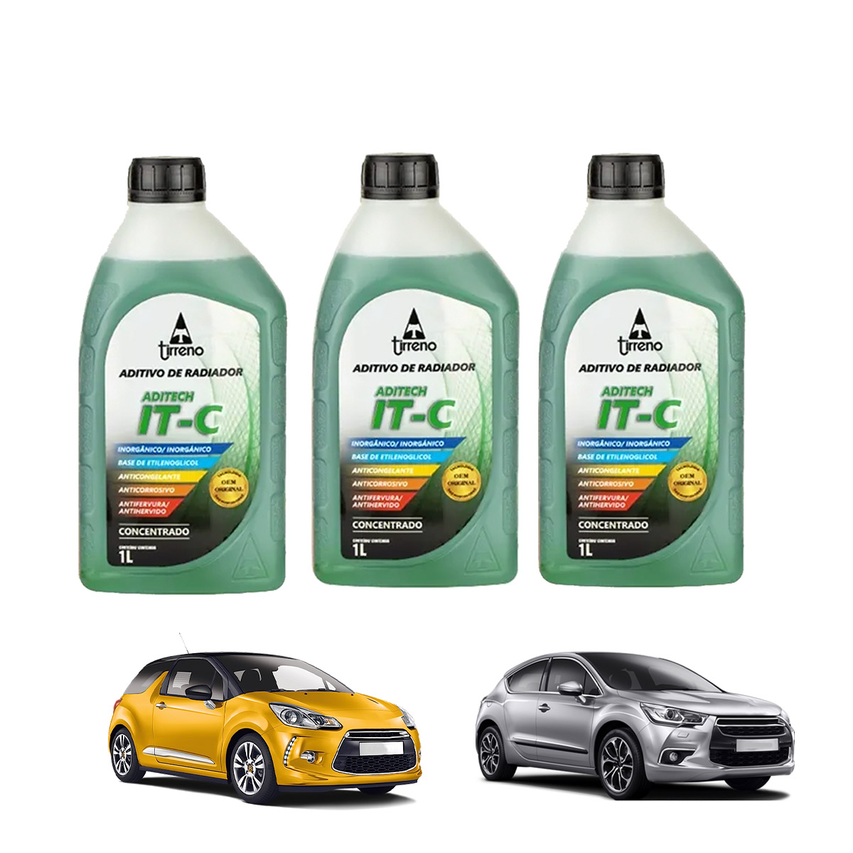 Aditivo Radiador Tirreno Inorgânico Concentrado 3L (Verde)