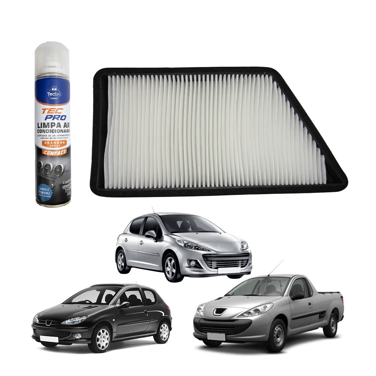 Filtro Do Ar Cond. 206/207/Hoggar + Limpa Ar Condicional Tecbril