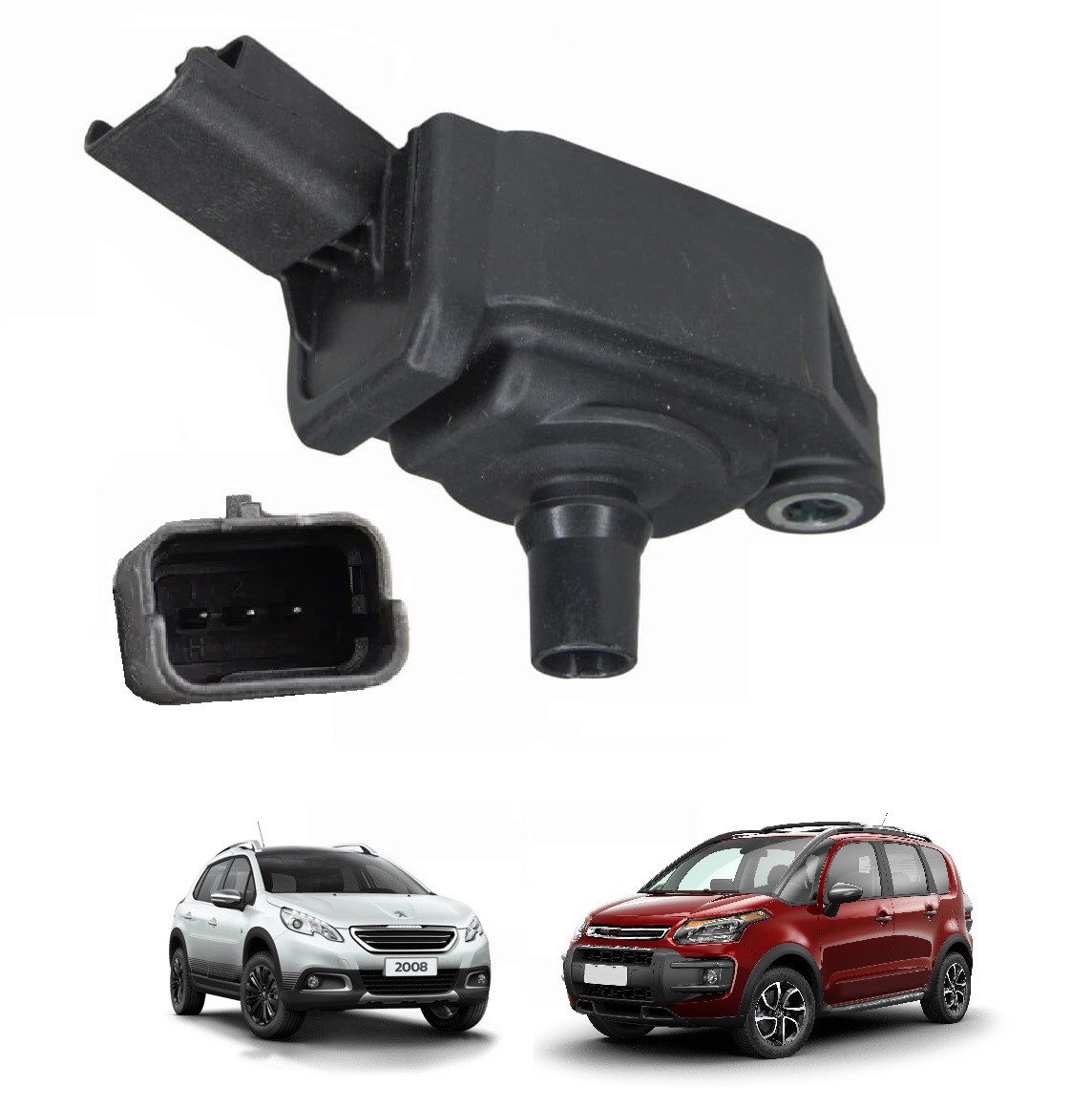 Bobina Ignicao Mot 1.6 16V 208/308/C3/Aircross 3 Pinos S/Supressor