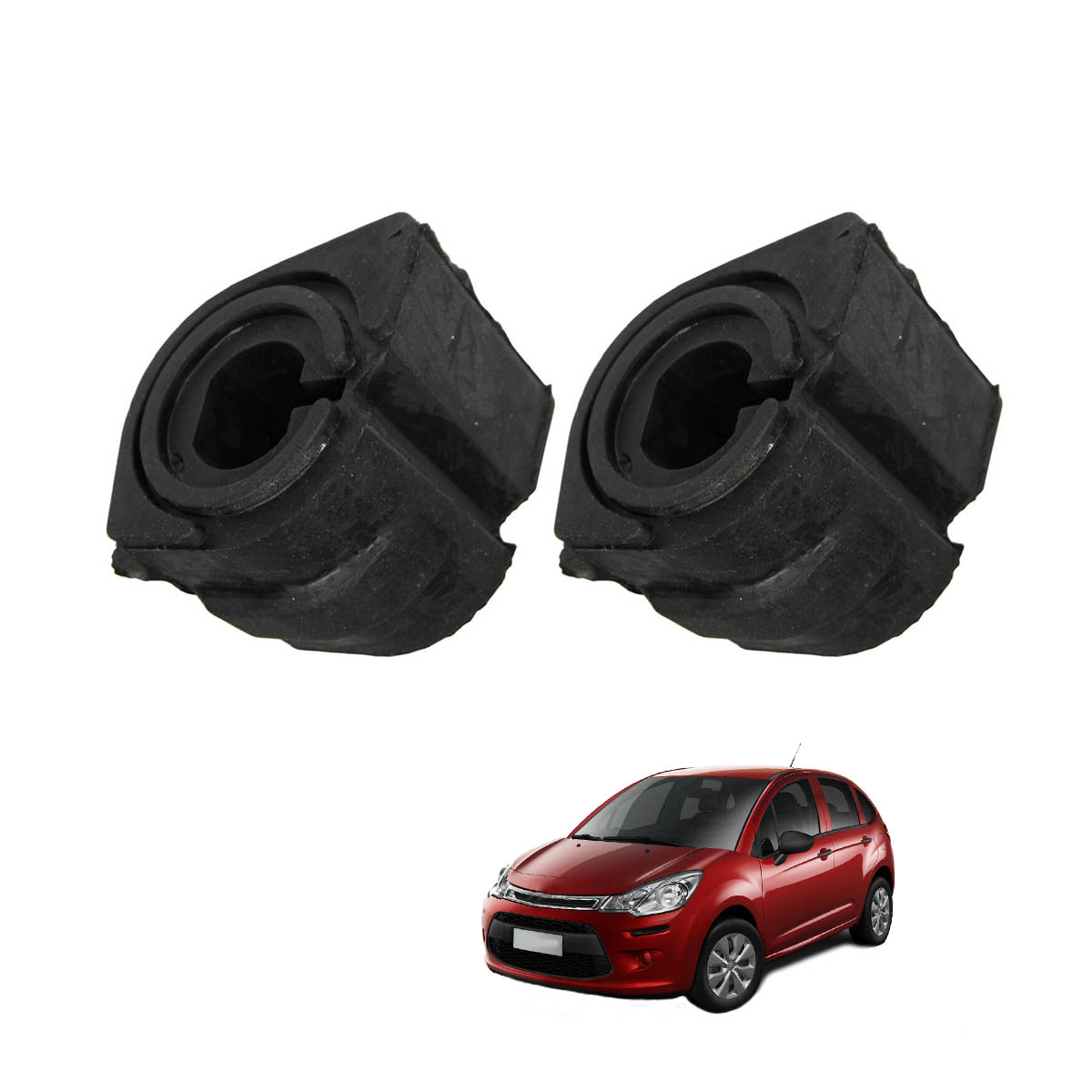 Par de Bucha central da Barra estabilizadora (19mm) Citroen C3 até 2012