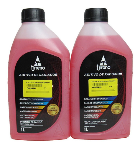 Aditivo Para Radiador Tirreno Organico Diluido 2l (laranja)