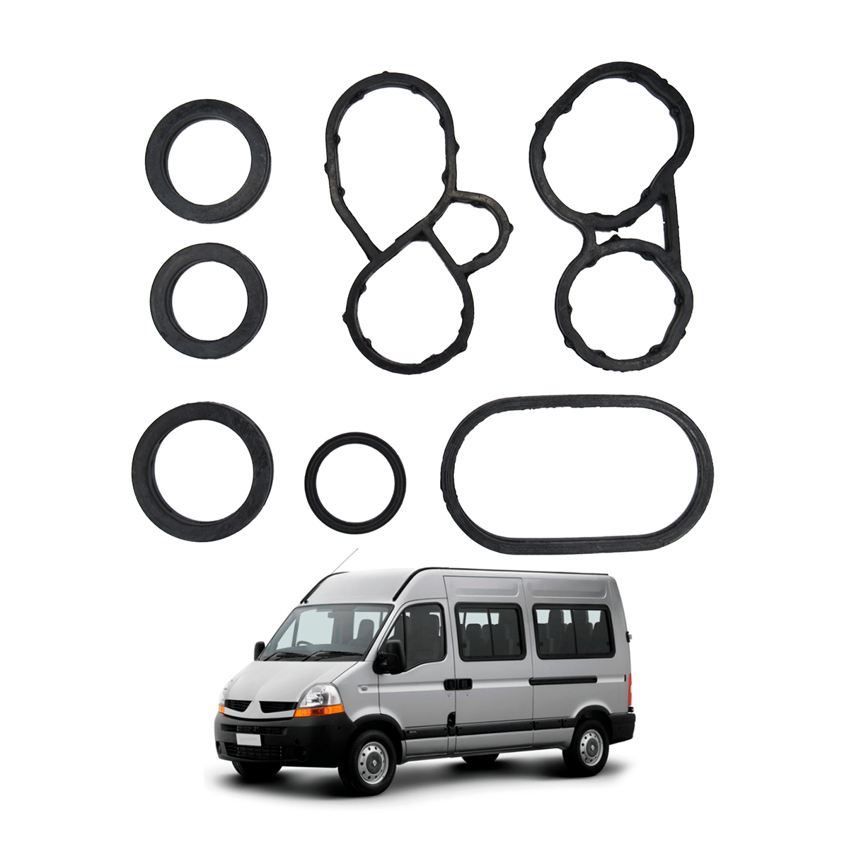 Jg de Juntas de Borracha do Trocador de Calor C/ Junta Filtro de Oleo Master 2.5 16v 09...