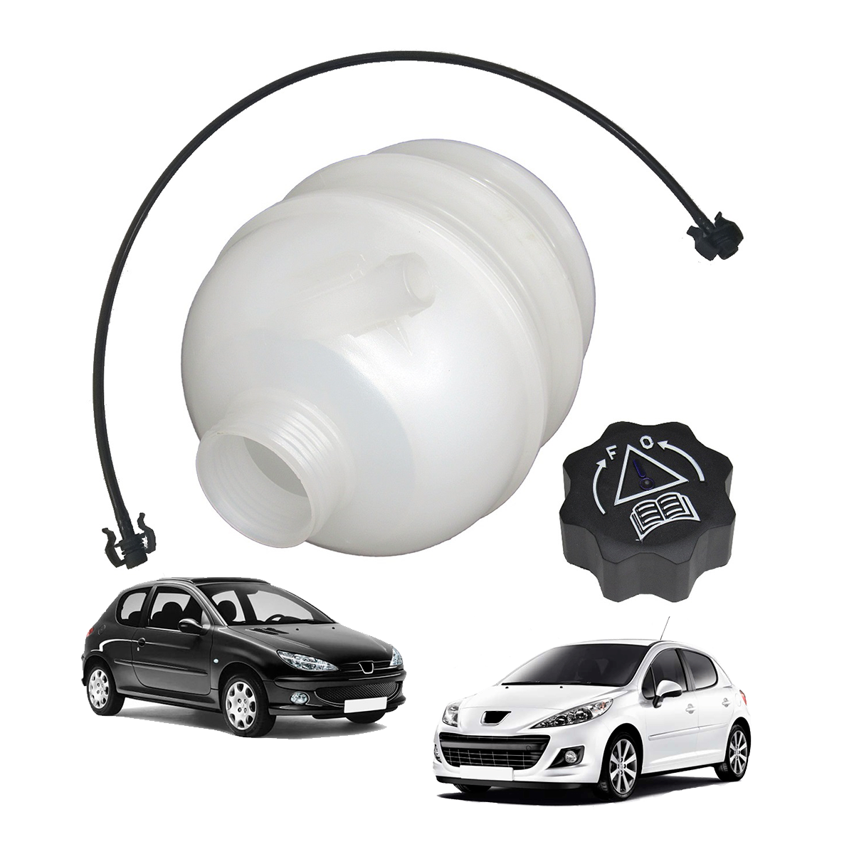 Vaso De Expansão e Mangueira Retorno Do Rad. 206/207/ Hog C/ Tampa