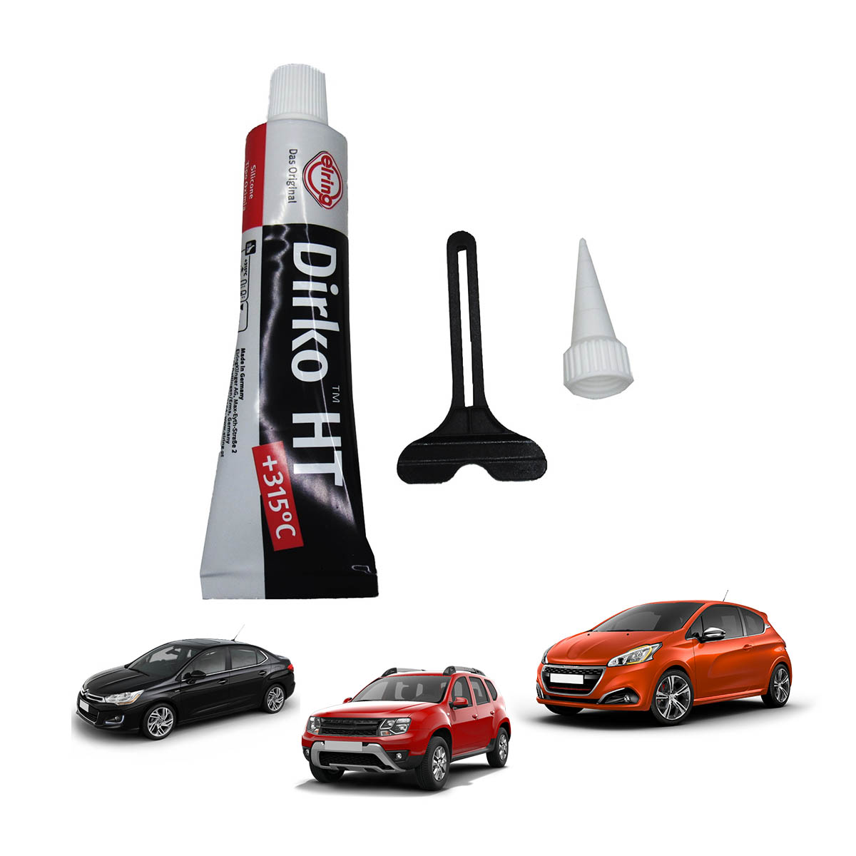 Cola Selante Alta Temperatura Preta  - 60 a 315ºC (Dirko)