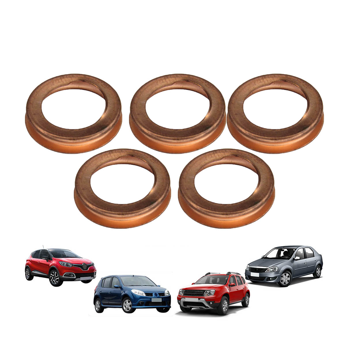 Kit 5 Anel De Vedacao Do Carter Flu M4R/Log/San/Cap/Dus 1.6 16V H4M/Nissan Frontier  17X11X2 MM
