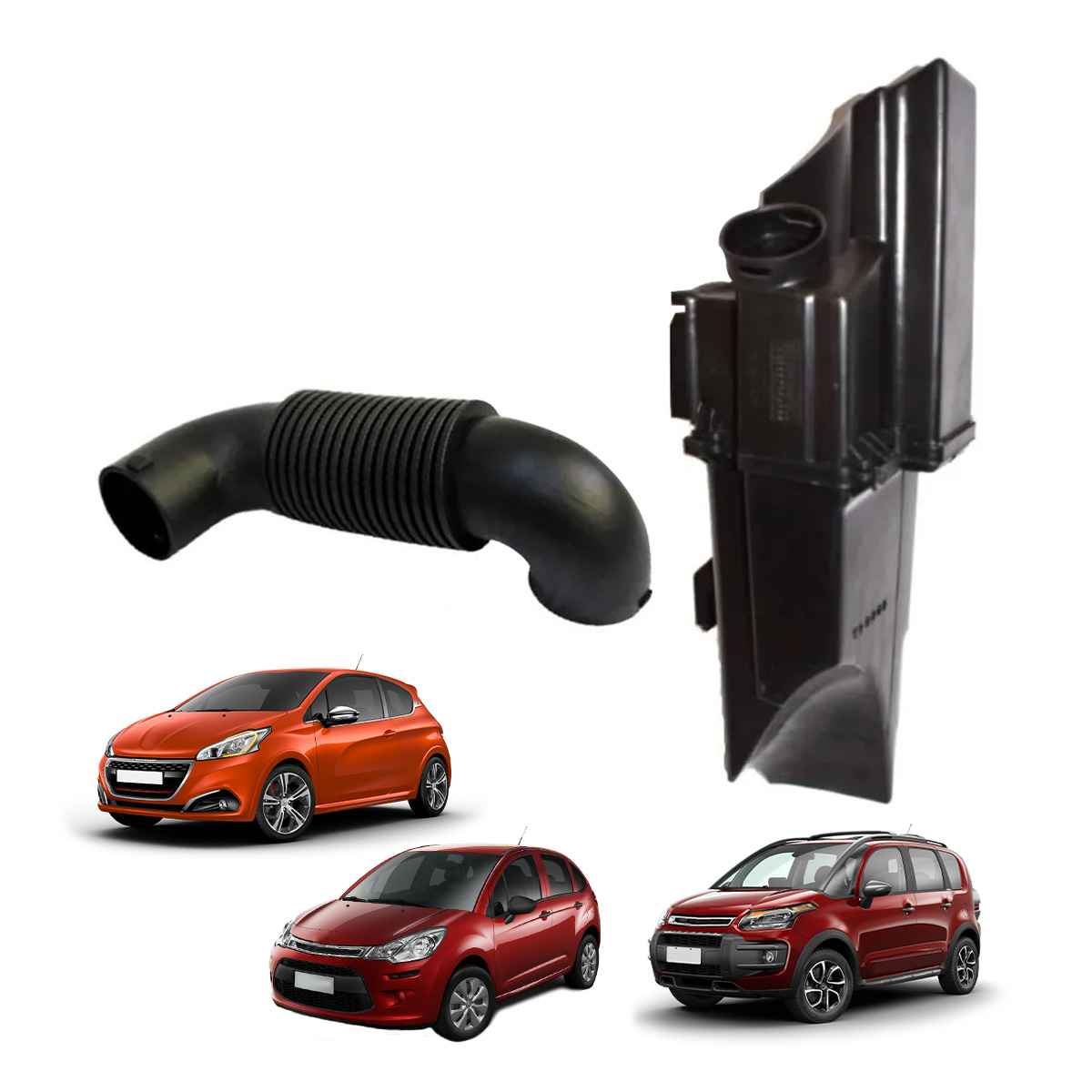 Caixa do Filtro de Ar (Ressonador) C3 208 Aircross + Mangueira do Filtro (Manual)