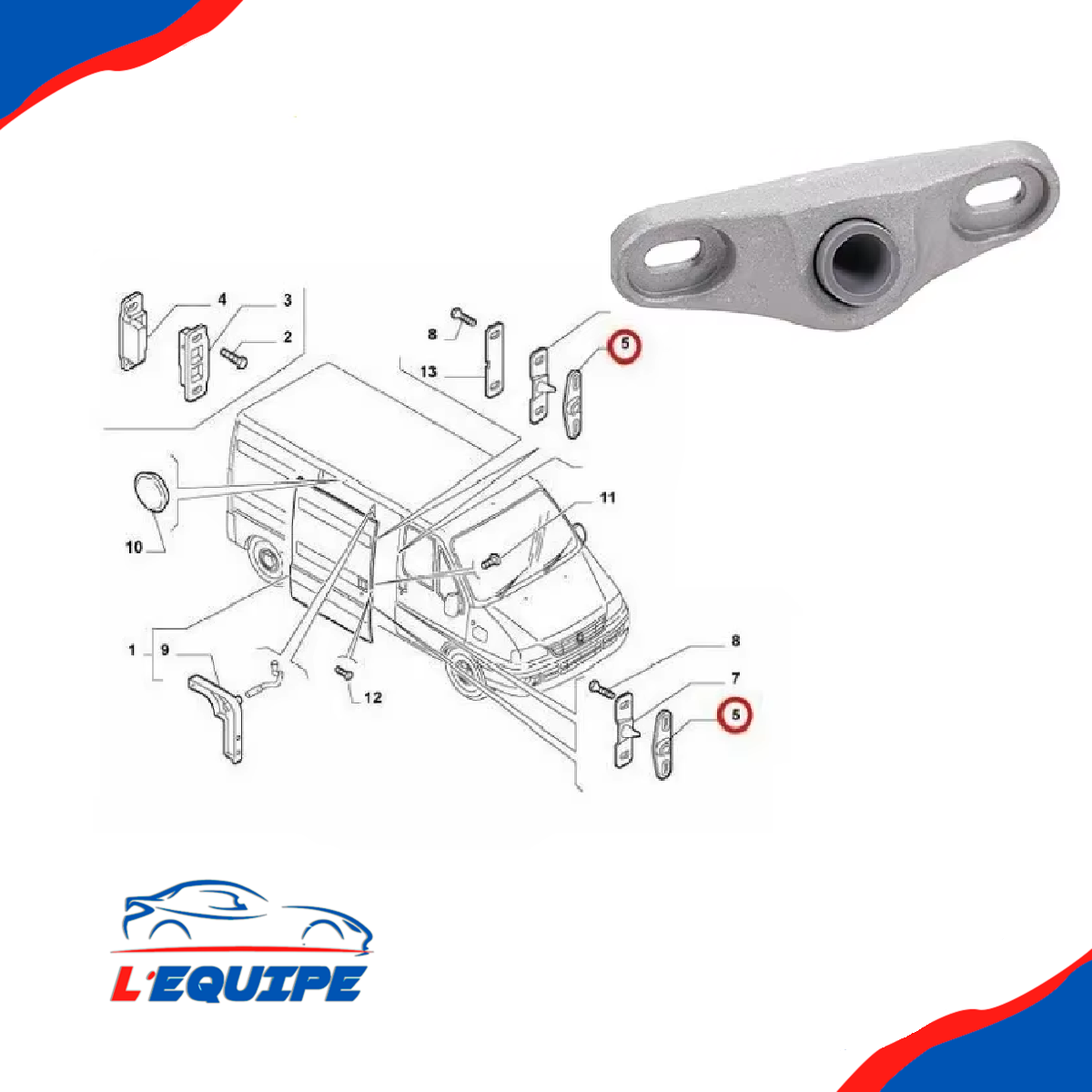 Batente Da Porta Porta Lateral Inf / Sup Citroen Jumper Peugeot Boxer Fiat Ducato - Imagem 3
