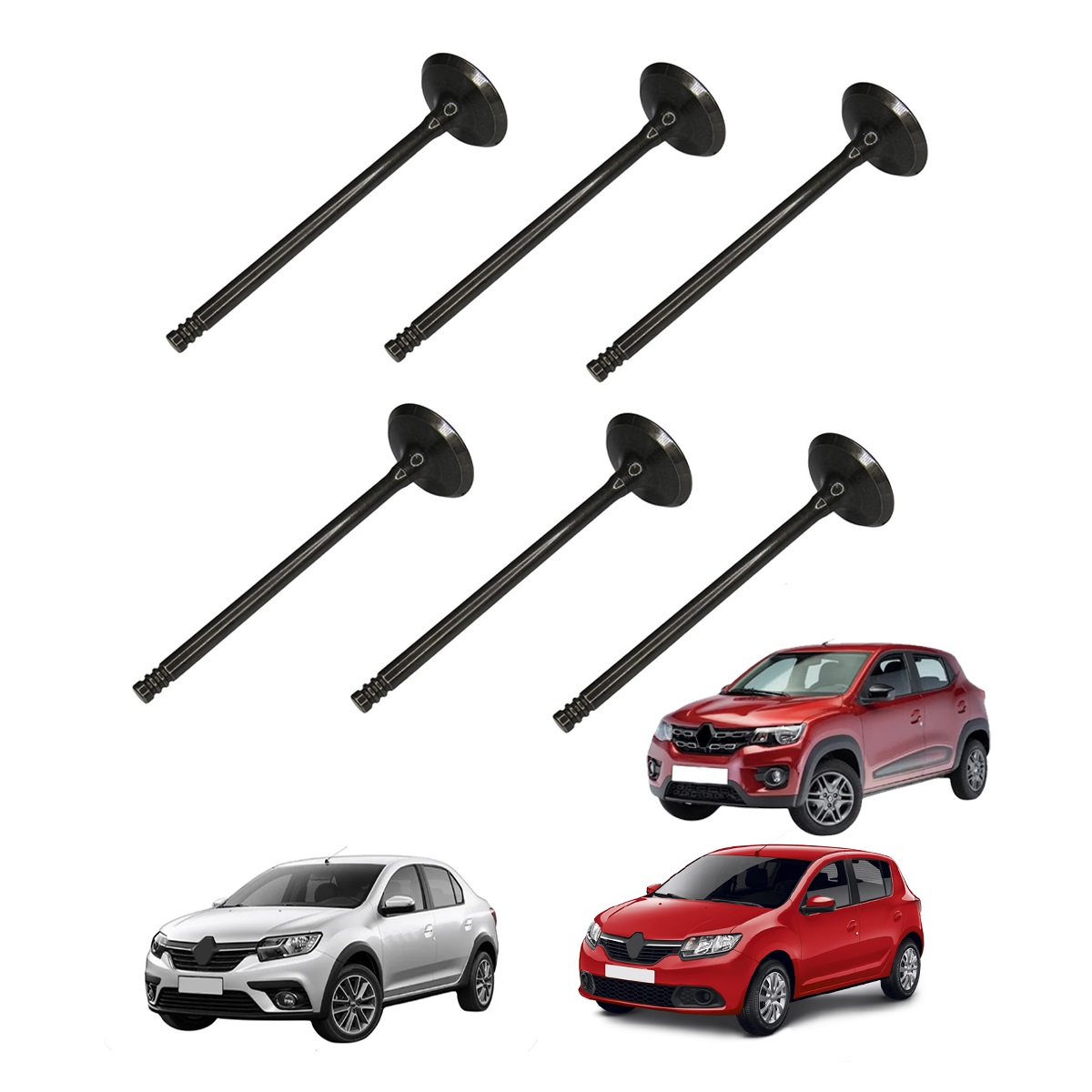 Jogo 6 Valvula De Admissao Kwid/Log/San 1.0 12V B4D