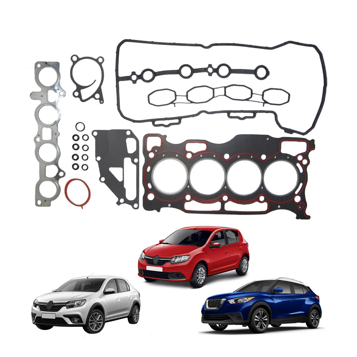Jg De Juntas Comp. S/ Ret. Mot 1.6 16V (H4M) Kicks/Liv/ Marc/Vers/Log/San/Dus/Cap/Oro (Fibra)