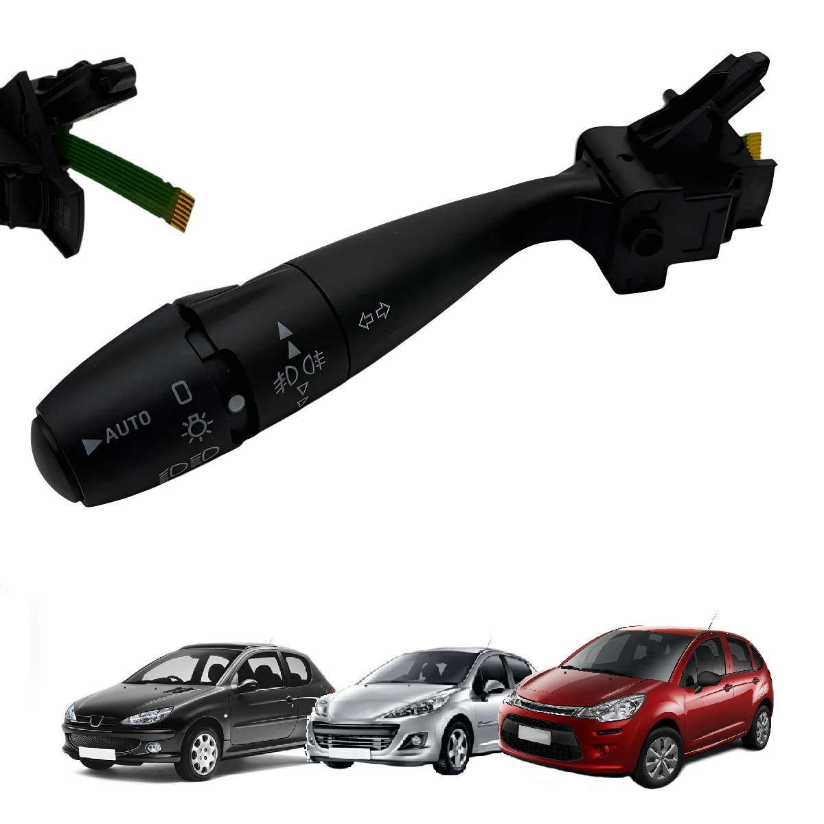 Chave De Seta C/ Cabo Flat + Função Auto Peugeot 206 207 307 308 407 Citroen C3 C5 Xsara Picasso