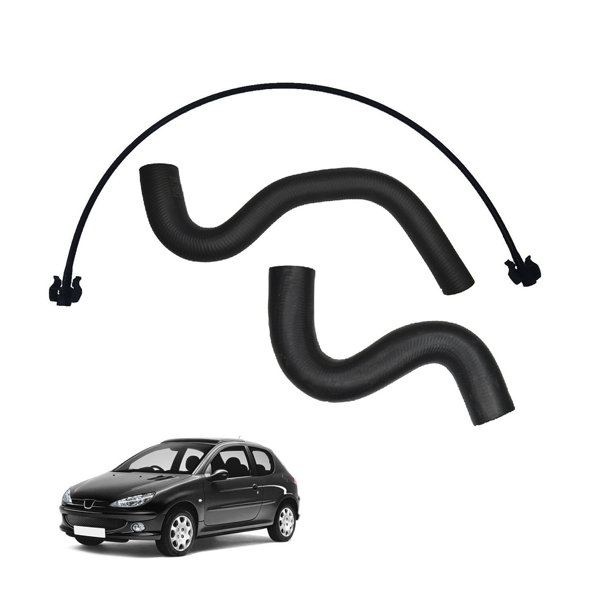 Kit 3 Mangueiras Do Radiador Peugeot 206 1.4 8v 2004/..