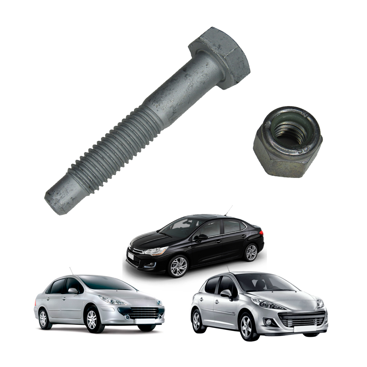 Parafuso Do Pivo Com Porca  206/207/307/C3/C4