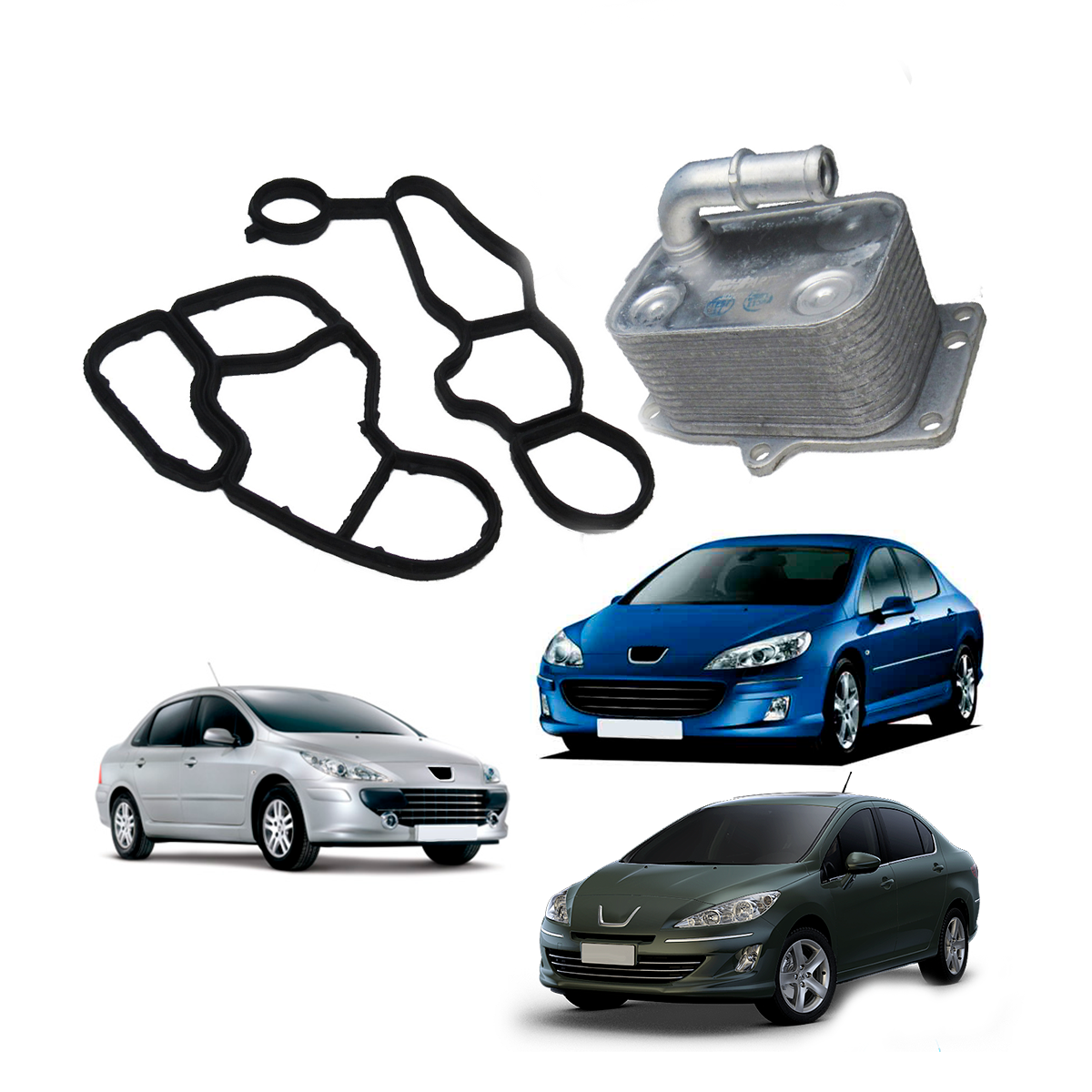 Trocador De Calor (quadrado) com juntas - Peugeot 307 407 408 CITROEN C4 C5 2.0 16v