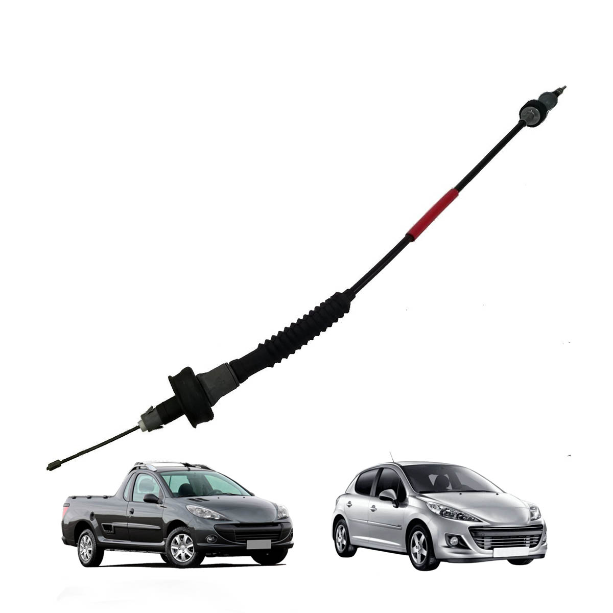 Cabo De Embreagem 207 Motor 1.4 / 1.6 Hoggar Reg. Autom S/Contra  Peso 08...13 (830MM)