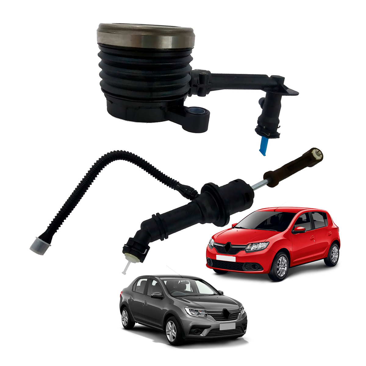 Par de Atuadores Pedal + Câmbio Renault Logan Sandero 1.0 12v 3cc