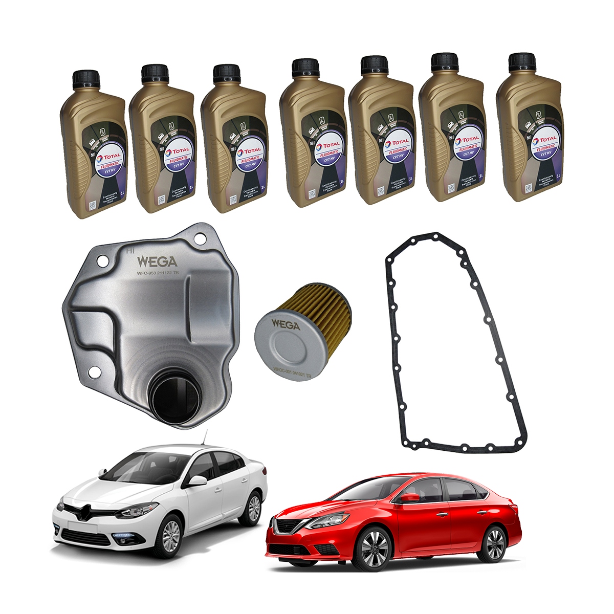 Kit Troca 7 Lts Óleo Câmbio Automático Cvt Mitsubishi Nissan Renault