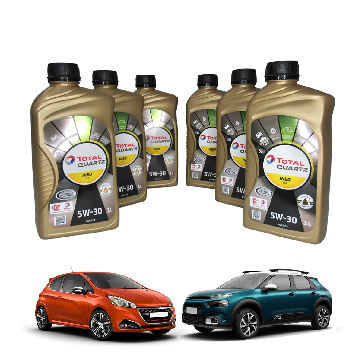 6L Óleo 5W30 Sintético Total Quartz Ineo ECS Acea C2
