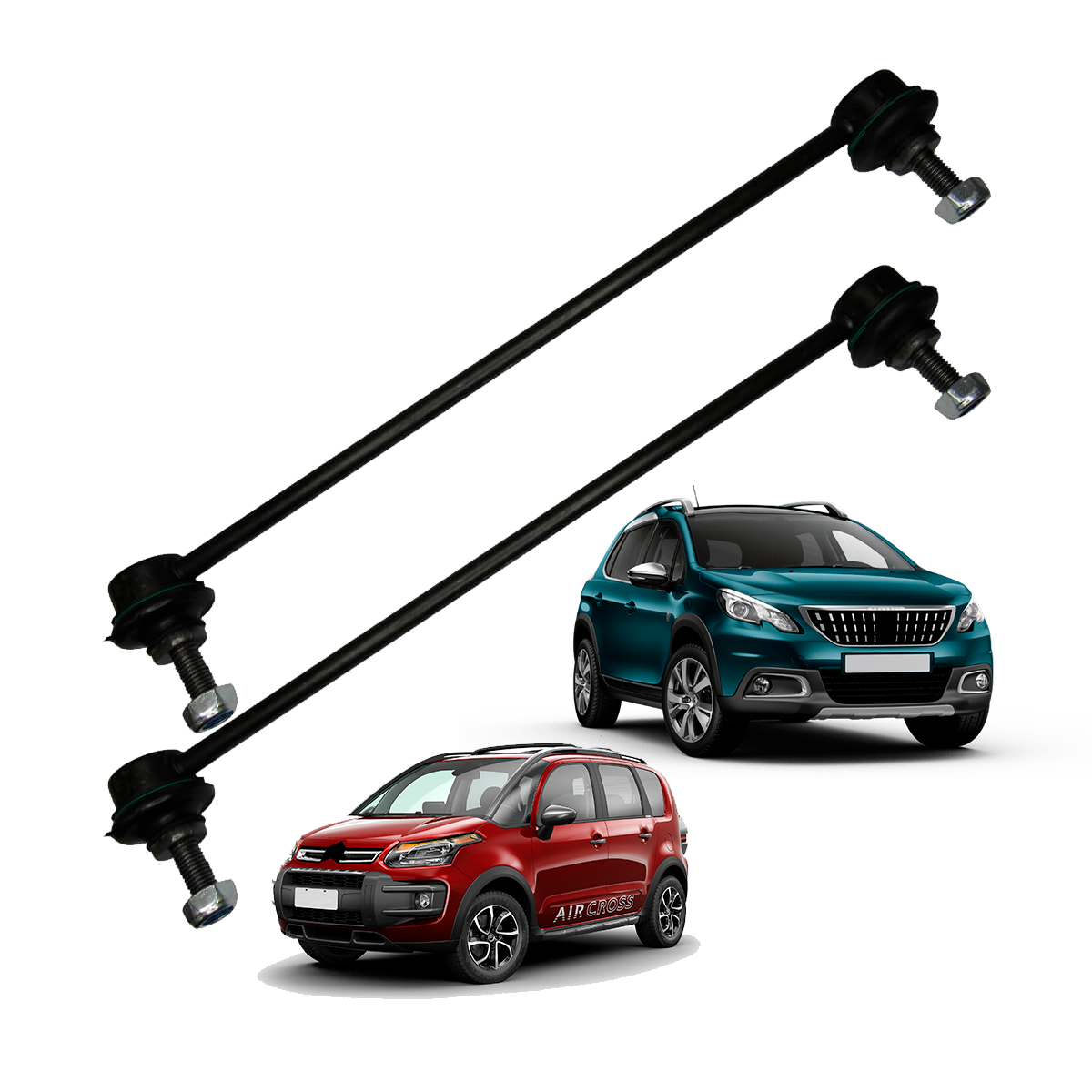 Par de Bieletas da Barra Estabilizadora Peugeot 206 207 208 2008 Hoggar C3 Air Cross / DS3