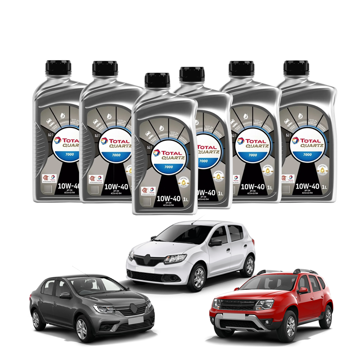 6L Oleo 10w40 Semi Sintetico Total Quartz Sn 7000