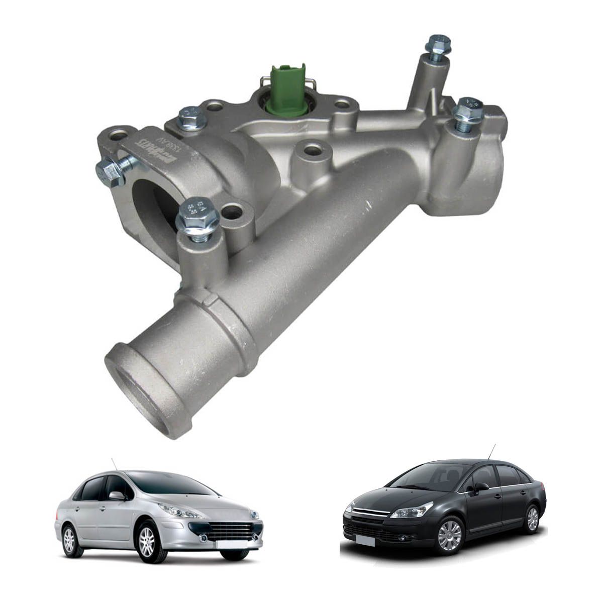 Carcaca Da Valv. Termostatica C/ Sensor Mot 2.0 16V Peugeot 307 Citroen C4 C5 Xsara picasso 2.0 16V (Aluminio)